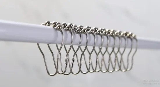 Metal Wide Shower Curtain Rings S Hooks for Bathroom Shower Rod