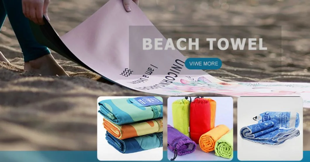 Custom Transfer Printing Absorbent Compact Lightweight Fast Dry Perfect Microfiber Sand Free Beach Towel for Travel Sports Beach Swimming Camping