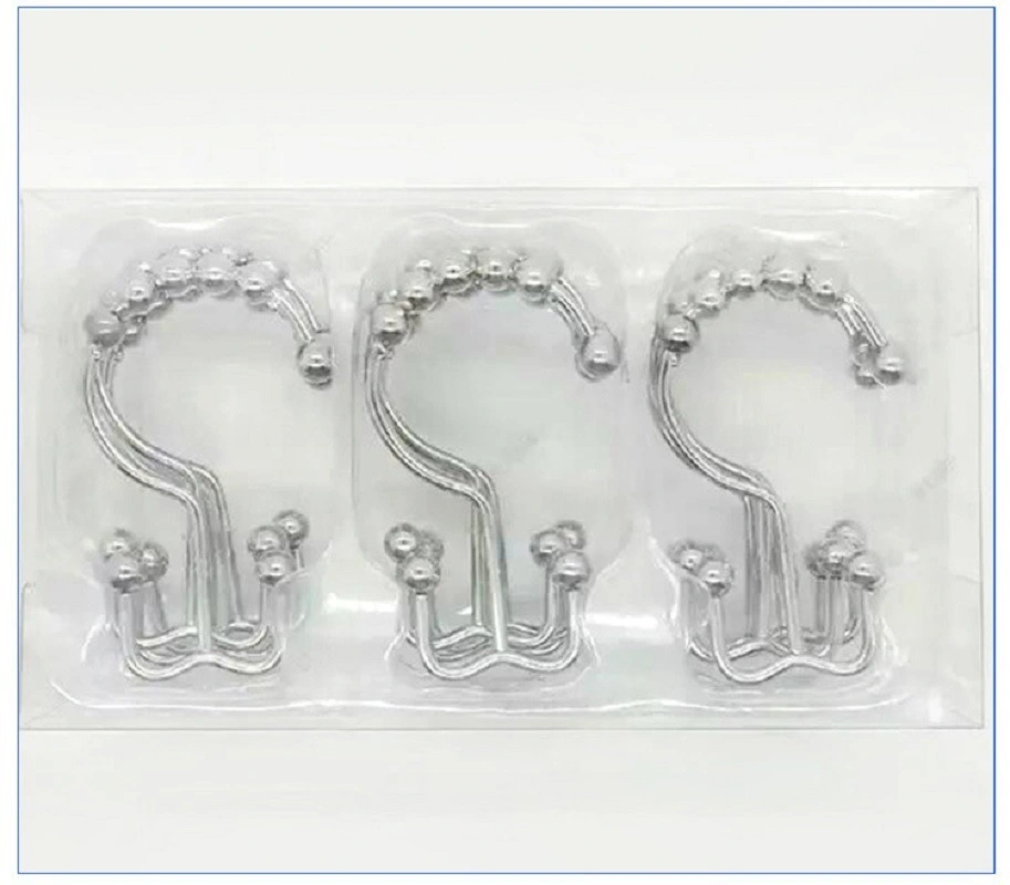 Rust-Resistant Metal Double Glide Shower Hooks for Bathroom Shower Rods Curtains Shower Curtain Hooks Rings Bl16194