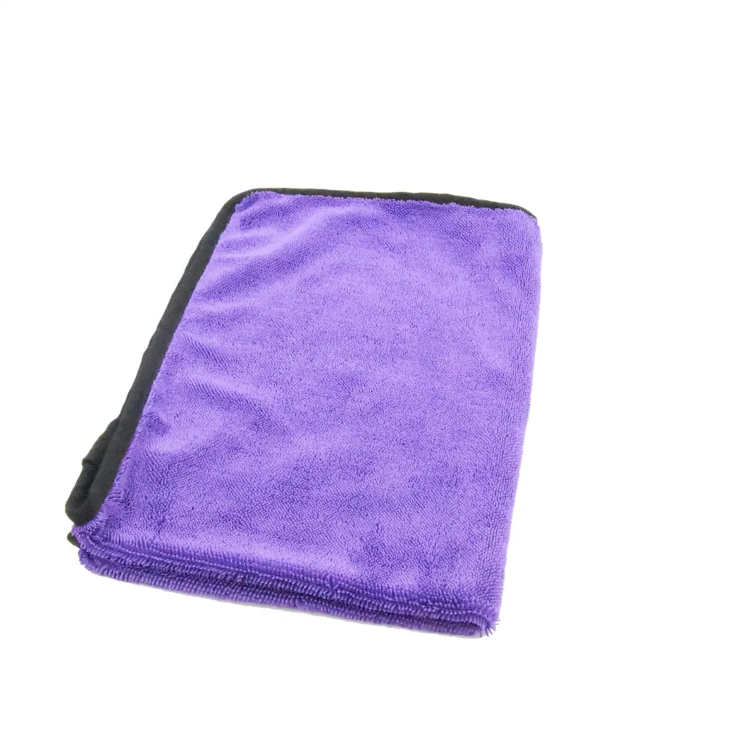 40X60cm Purple Twist Pile Car Cleaning High Performance Washable Microfiber Cloth