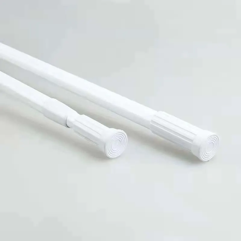 White Straight Telescopic Rod Curtain/Shower Rod
