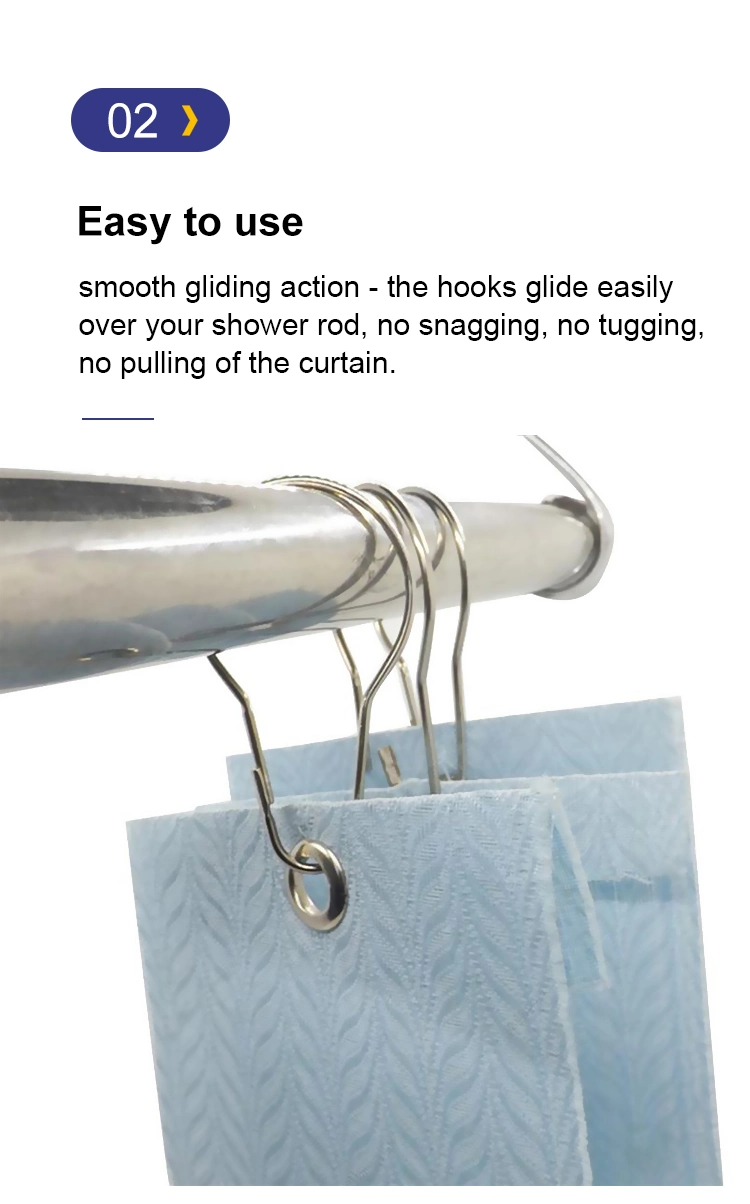 Double Roller Glide Hook Shower Curtain Ring Hanging Hooks for Sorting and Organizing