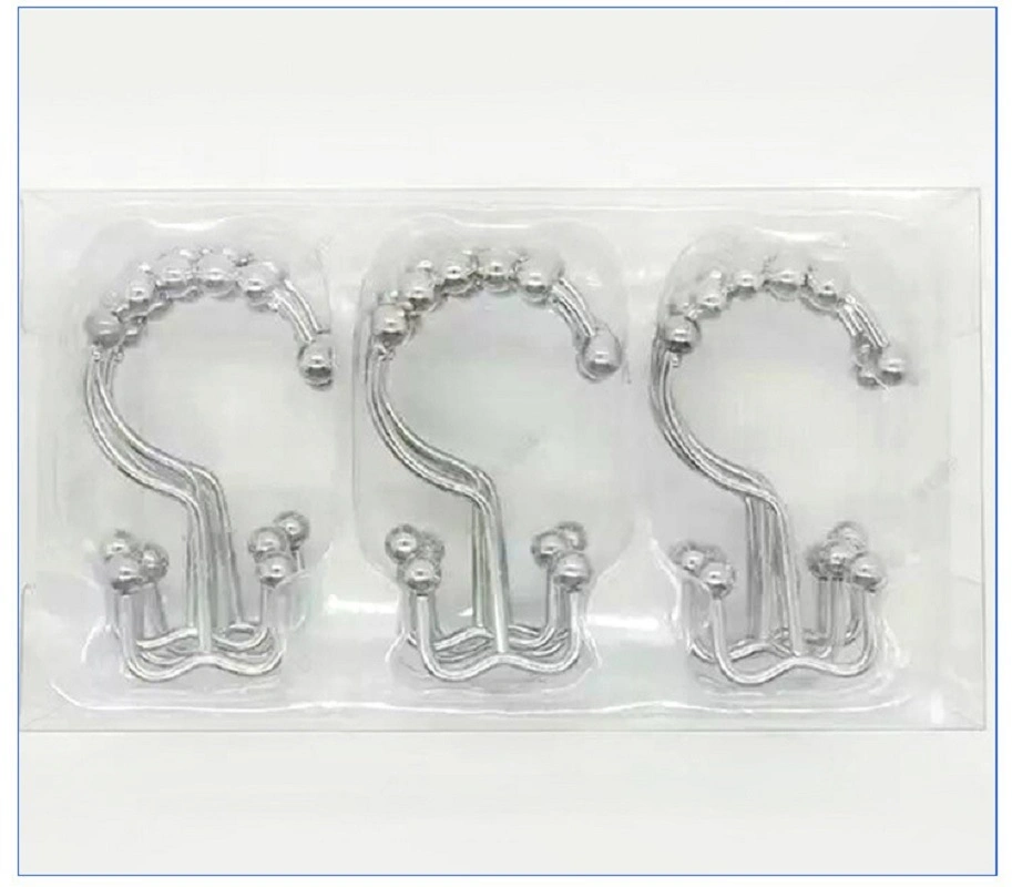 Shower Curtain Hooks Rings, Rust-Resistant Metal Double Glide Shower Hooks for Bathroom Shower Rods Curtains Wbb16194