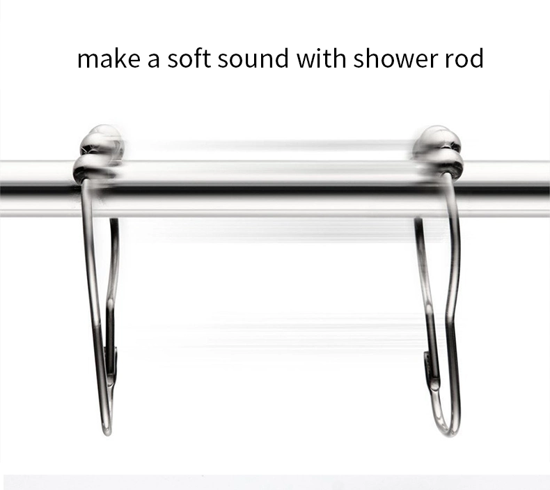 Wholesale Metal Shower Curtain Rings Hooks with 5 Beads for Bathroom Shower Rod