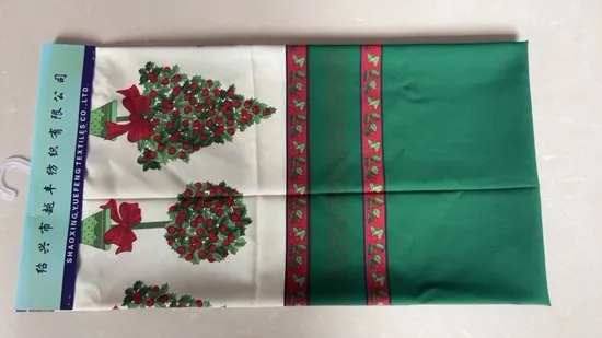 Christmas Print Curtain Table Cloth 100%Polyester Fabric 