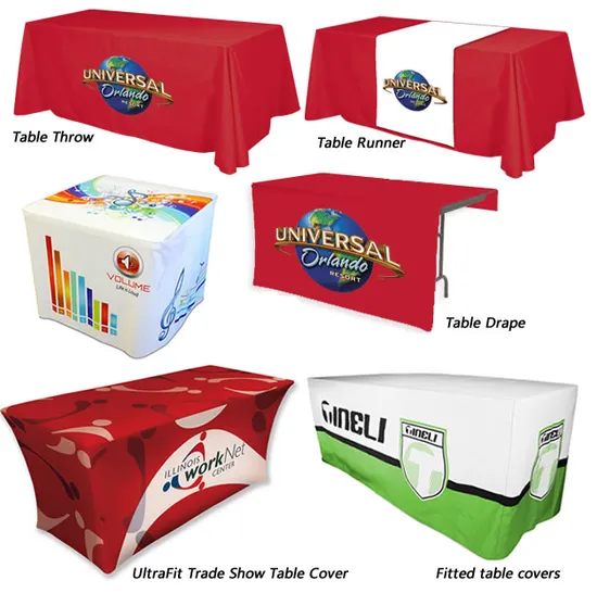 High Printing Quality 300d Polyester Table Cloth Covers 