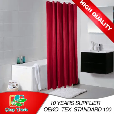 Wholesale Order 100%Polyester Plain Stripe Shower Curtain