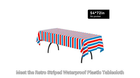 American Flag Stars Stripes Plastic Tablecloth for 4th of July