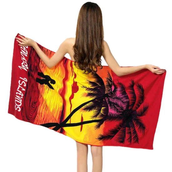 Wholesale Microfiber Beach Towel Quick Dry Water and Sand Free Beach Towel with Logo Custom Print Cotton Promotional Beach Towel and Gift Bath Towel